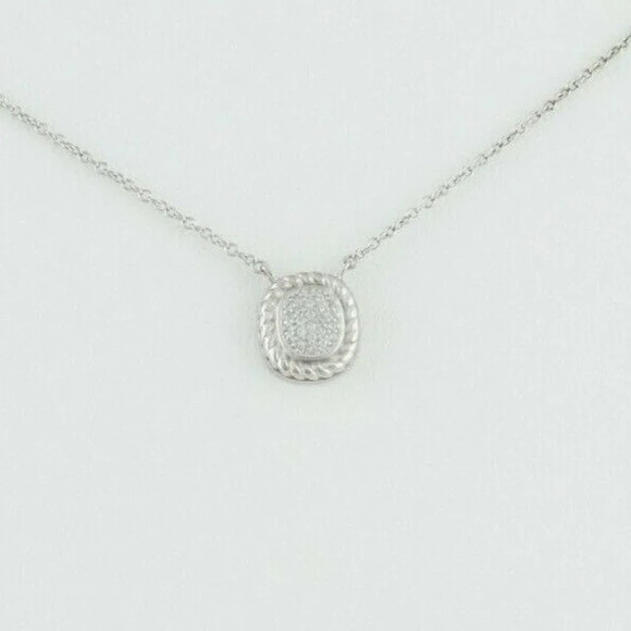 Sterling Silver CZ  Necklace 16 to 18 inch chain Adjustable - Picture 5 of 8